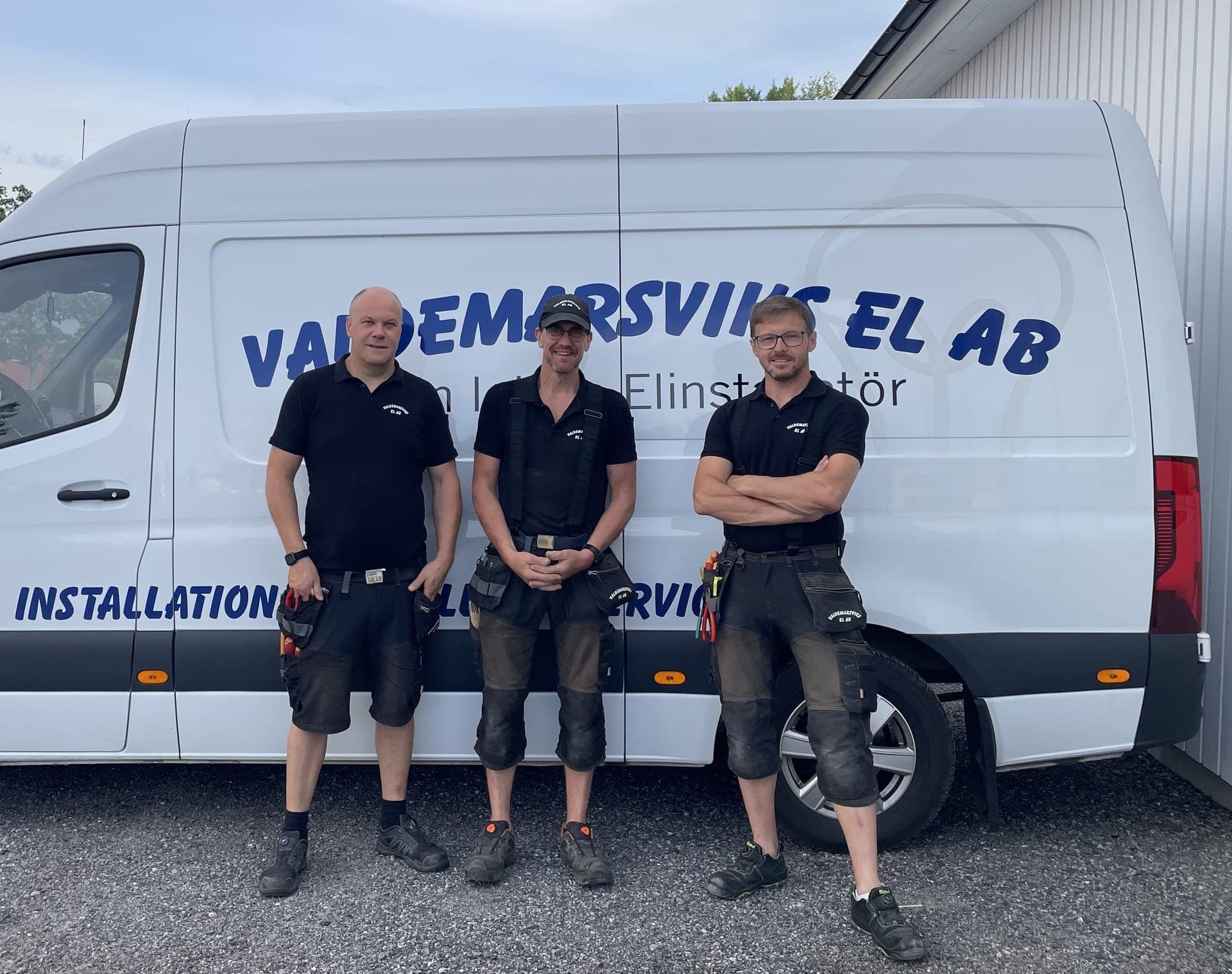 Henrik Jonsson, Fredrik Ivarsson och Filip Tapper - delägare Valdemarsviks El